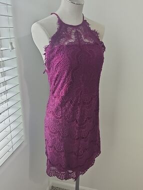 Free People Plum Lace Mini Dress
